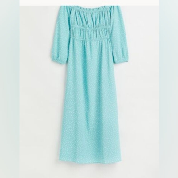 H&M Dresses & Skirts - H&M Green and Blue Smocked Maxi Sundress